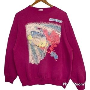 Vintage South Padre Island Texas Fish Graphic CrewNeck